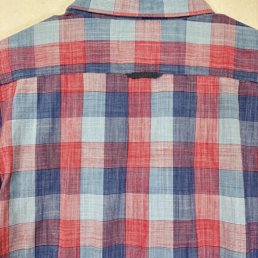 Flag Anthem Button Down Shirt Mens XXL Plaid Relaxed Americana - Picture 3 of 9